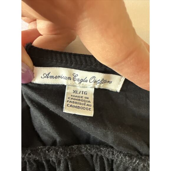 American Eagle Women's XL Y2K Babydoll Halter Embroidered Top Whimsigoth Boho - Picture 3 of 7